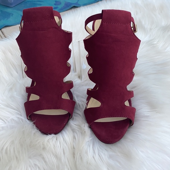 🌸MIA BURGUNDY CAGED HIGH HEELS🌸 - Picture 2 of 5